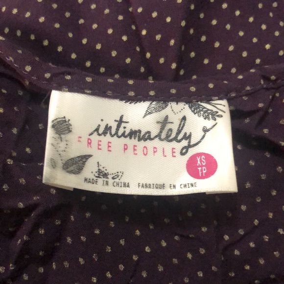 Free People Intimately voile and lace trapeze slip mini dress in eggplant, XS - Picture 7 of 8